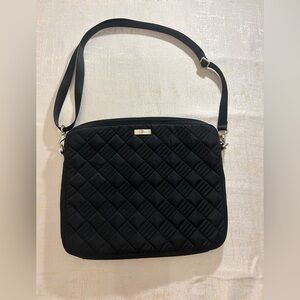 Cole Haan Quilted Black iPad/laptop Sleeve case with Adjustable Strap